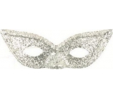 Maske mit glitzernden Katzenaugen Silber für Erwachsene geeignet 1 Stück