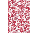 Ditipo Geschenkpapier 70 x 500 cm Weiß-rote Zweige