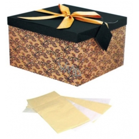 Angel Folding Geschenkbox mit dunkelbraunem Band mit beigem L 22 x 22 x 13 cm 1 Stück