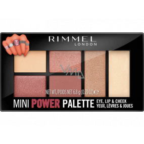 Rimmel London Mini Power Palette Lidschatten-, Lippen- und Gesichtspalette 006 Fierce 6,8 g