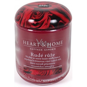 Herz & Zuhause Rote Rosen Sojaduftkerzenmedium brennt bis zu 30 Stunden 110 g
