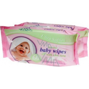 Wischt Baby Ultra Softies mit Aloe Vera Sensitive Wet Wipes 2 x 60 Stück, Duopack