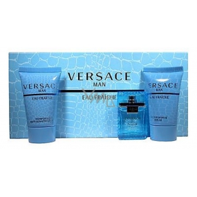 Versace Eau Fraiche Man eau de Toilette 5 ml + Duschgel 25 ml + Aftershave 25 ml, Geschenkset
