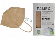 Famex Atemschutzmaske Mundschutz 5-Schicht FFP2 Gesichtsmaske beige 10 Stück