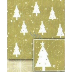 Nekupto Geschenkpapier 70 x 500 cm Weihnachten Goldene, weiße Bäume