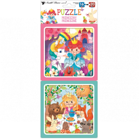 Prinzessinnenpuzzle 15 x 15 cm, 16 und 20 Teile, 2 Bilder
