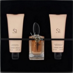 Giorgio Armani Sí parfümiertes Wasser für Frauen 50 ml + Körperlotion 75 ml + Duschgel 75 ml, Geschenkset
