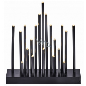 Emos Lighting Kerzenhalter schwarz 25 x 27,5 cm, 20 LED, warmweiß