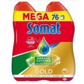 Somat Gold Gel Anti-Fett-Gel mit Tiefenreinigungstechnologie Geschirrspülgel in der Spülmaschine 2 x 684 ml