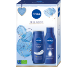 Nivea Feel Good Rich Nourishing výživné tělové mléko 250 ml + Creme Care krémový sprchový gel 250 ml, kosmetická sada pro ženy