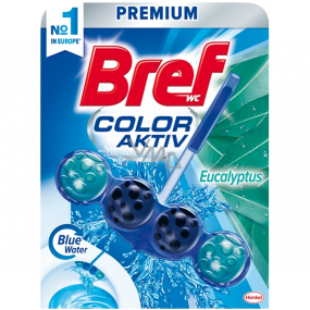 Bref Blue Water Color Active Eukalyptus-WC-Block für hygienische Sauberkeit und Frische Ihrer Toilette, Farbe Wasser bis Blauton 50 g