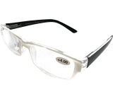 Berkeley Čtecí dioptrické brýle +4 plast bílé, černé stranice 1 kus MC2062