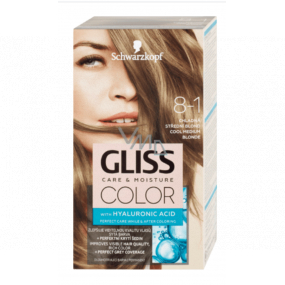 Schwarzkopf Gliss Color Haarfarbe 8-1 Cool mittelblond 2 x 60 ml