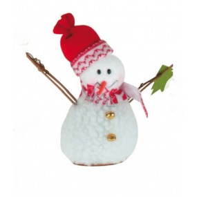 Schneemann mit einem Baum stehend 15 cm