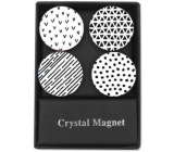 Albi Kristall Magnete schwarz und weiß Streifen 4 Stück