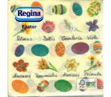 Regina Papierservietten 1 Lage 33 x 33 cm 20 Stück Ostergelb, bunte Eier und Blumen