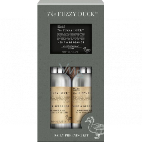 Baylis & Harding The Fuzzy Duck Men´s Hanf & Bergamotte Reinigungsgel für Haar und Körper 240 ml + Aftershave Balsam 240 ml + Seife 100 g, Kosmetikset für Männer