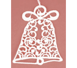 Háčkovaný zvonek na zavěšení 9 x 11 cm