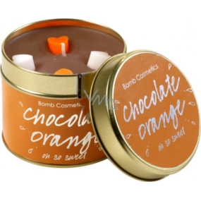 Bomb Cosmetics Chocolate Orange Duftende natürliche, handgefertigte Kerze in einer Blechdose brennt bis zu 35 Stunden