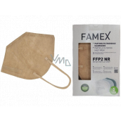 Famex Atemschutzmaske Mundschutz 5-lagig FFP2 Gesichtsmaske beige 1 Stück