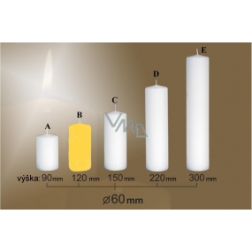 Lima Candle glatter gelber Zylinder 60 x 120 mm 1 Stück