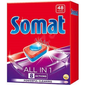 Somat All In 1 8 Actions Geschirrspülertabletten mit Zitronensäurestärke für sauberes und strahlendes Geschirr 48 Stück