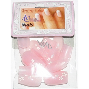 Absolute Cosmetics Nails künstliche Nägel French Manicure 21000 Pink mit Blumen 20 Stück