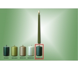 Lima Kerze glattes Metall grün matt Kegel 22 x 250 mm