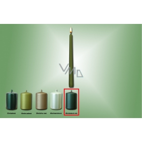 Lima Kerze glattes Metall grün matt Kegel 22 x 250 mm