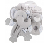 Erste Schritte Schlafwandler mit Plüschkopf Elefant + Rassel mit Plüschkopf Teddybär blau, Plüschset für Kinder