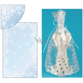 Engel Transparente Tasche mit Schneeflockenrand 25 x 40 cm
