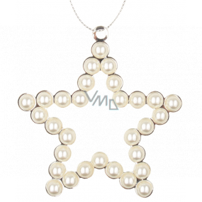 Metall hängen Stern mit Perlen 9 cm