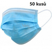 Renmed Veil 3-lagiges medizinisches Einweg-Schutzvlies, Filtereffizienz 99% 50 Stück blau