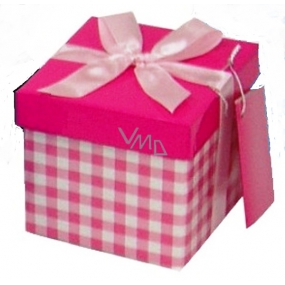 Angel Folding Geschenkbox mit Band hellrosa Würfel 10 x 10 x 10 cm 1 Stück