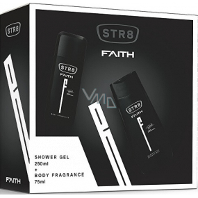 Str8 Faith parfümiertes Deodorantglas für Männer 75 ml + Duschgel 250 ml, Kosmetikset