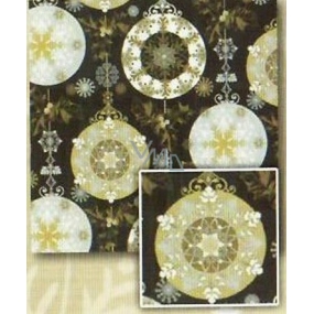 Nekupto Geschenkpapier 70 x 200 cm Weihnachten Schwarz, Silber, Goldkugeln