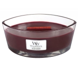 WoodWick Black Cherry - Schwarzkirsch-Duftkerze mit breitem Holzdocht und Glasschiffdeckel 453 g