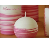 Lima Aromatische Spirale Sommerbrise Kerze weiß - rosa Zylinder 60 x 120 mm 1 Stück