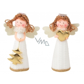 Engel im weißen Strickkleid stehend 13 cm 1 Stück