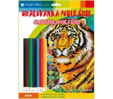 Malbuch nach Zahlen mit Buntstiften Tiger 24 x 29 cm
