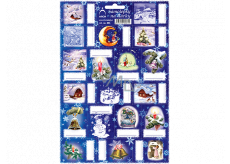 Arch Cottage dunkelblaue Weihnachtsgeschenkaufkleber 19 Etiketten 1 Bogen