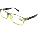 Berkeley Čtecí dioptrické brýle +1 plast zelené, černé proužky 1 kus MC2248