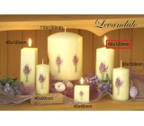 Lima Flower Lavender Duftkerze aus Elfenbein mit Lavendel-Aufkleberzylinder 60 x 120 mm 1 Stück
